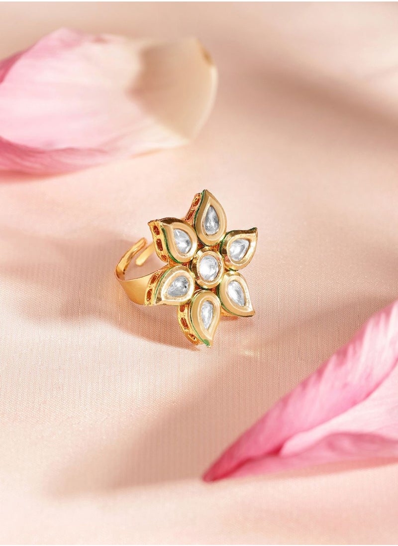Priyaasi Kundan Studded Finger Ring  - Image 1