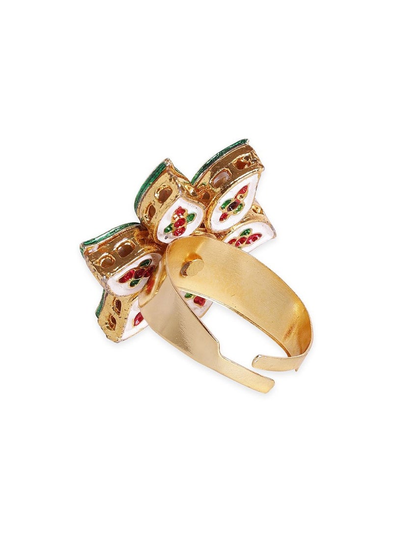 Priyaasi Kundan Studded Finger Ring  - Image 3