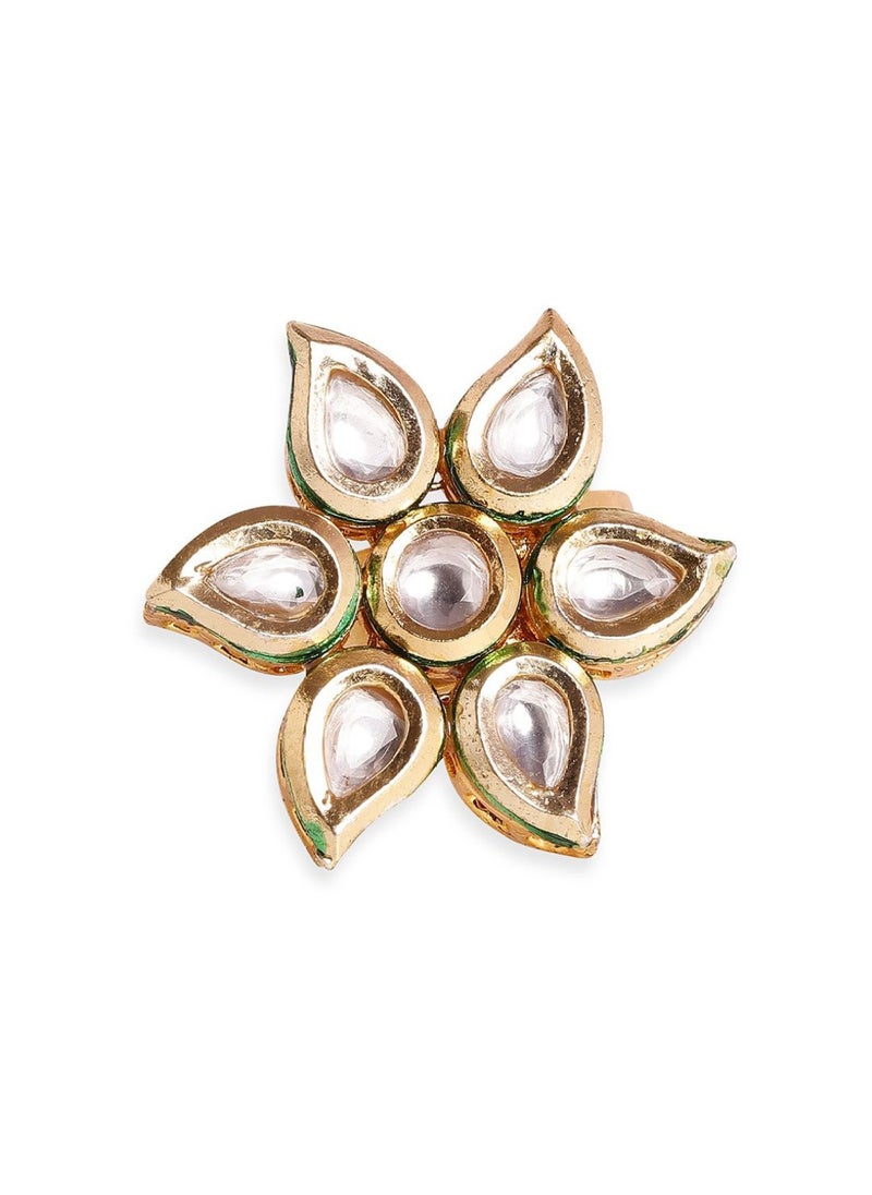 Priyaasi Kundan Studded Finger Ring  - Image 4