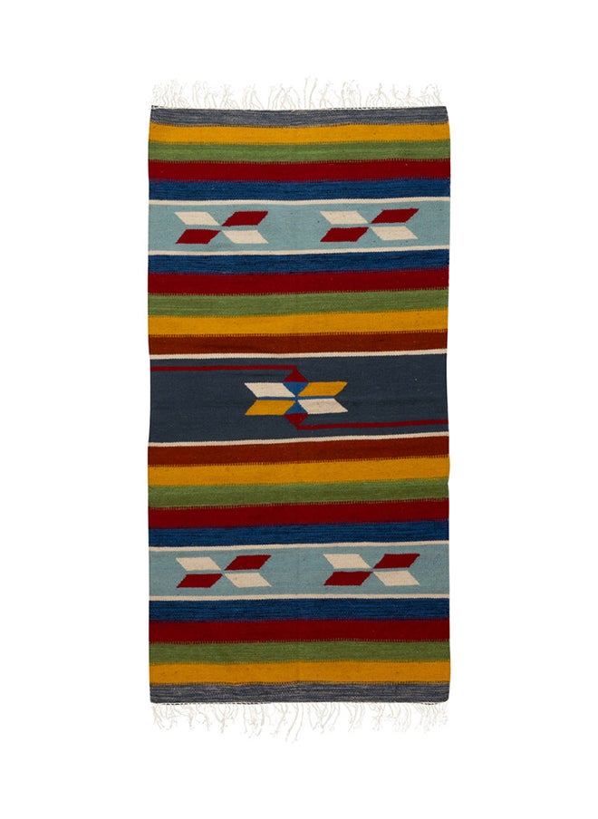 AL SANIDI Egyptian Handmade Wool mat, Multicolored , Size200*100Cm  - Image 1