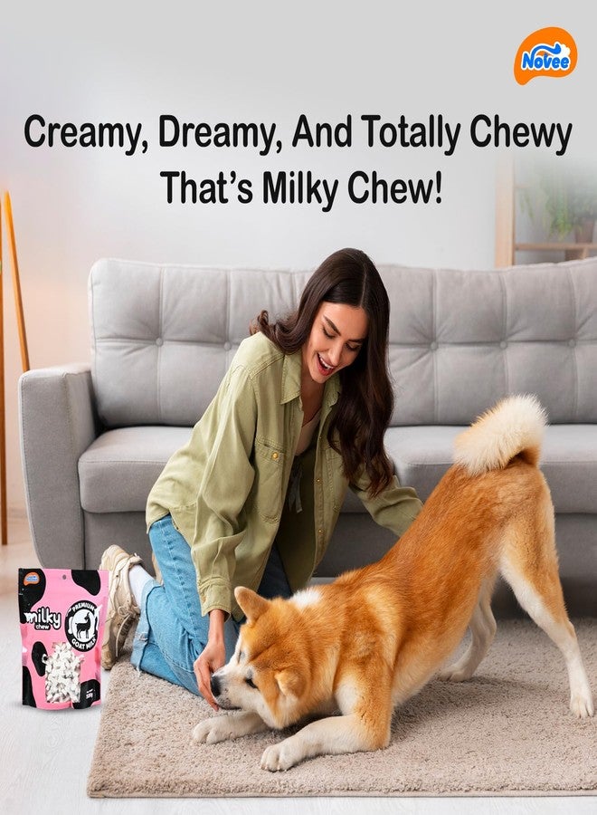 Dogaholic مكافآت دوغاهوليك ميلكي تشو من حليب الماعز على شكل عظام صغيرة للكلاب، وجبات خفيفة فاخرة تدوم طويلاً، غنية بالكالسيوم والمغذيات، تدعم صحة الجهاز الهضمي، مكافآت مناسبة لجميع سلالات الكلاب، 500 غرام - Image 2