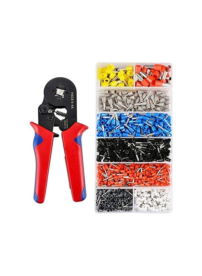 promass 6-4 Self Adjustable Terminal Crimping Pliers Automatic Cable Wire Stripper Stripping Crimper Tools with 1200 Terminals - Image 1