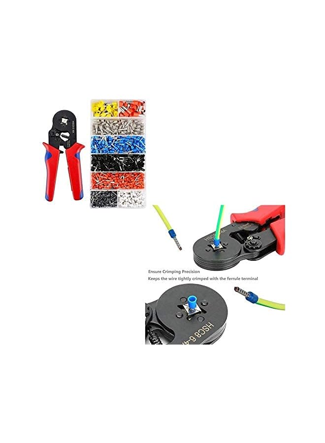 promass 6-4 Self Adjustable Terminal Crimping Pliers Automatic Cable Wire Stripper Stripping Crimper Tools with 1200 Terminals - Image 5