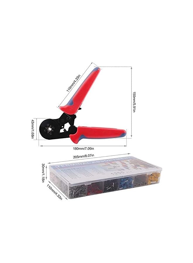 promass 6-4 Self Adjustable Terminal Crimping Pliers Automatic Cable Wire Stripper Stripping Crimper Tools with 1200 Terminals - Image 3