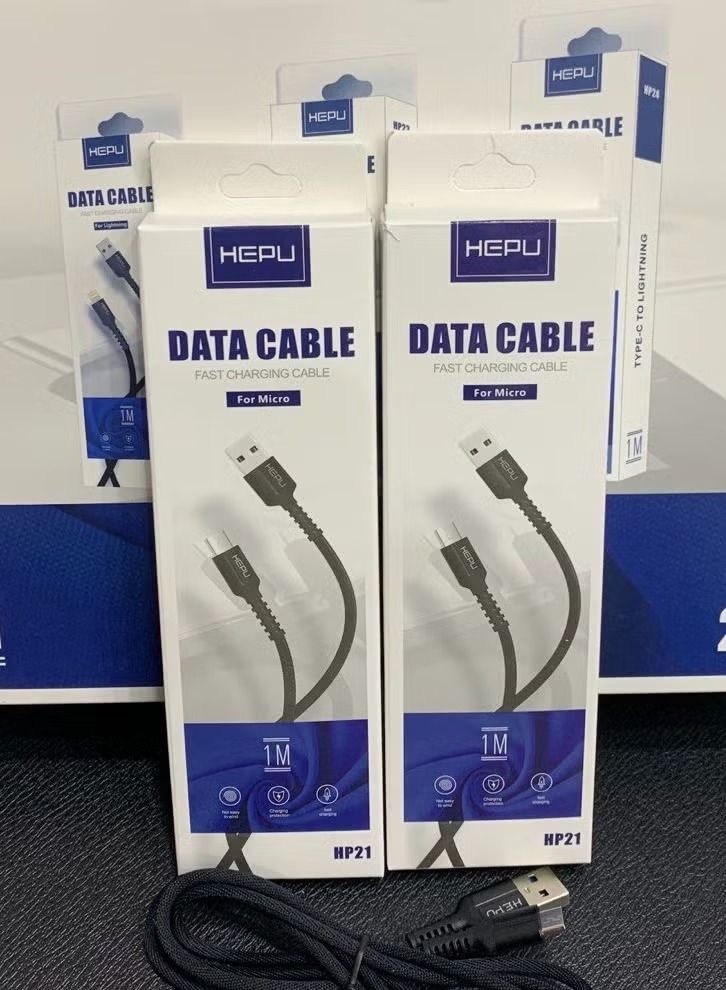 كابل بيانات الشحن السريع HEPU بطول 1 متر من USB إلى كابل الشحن السريع الصغير