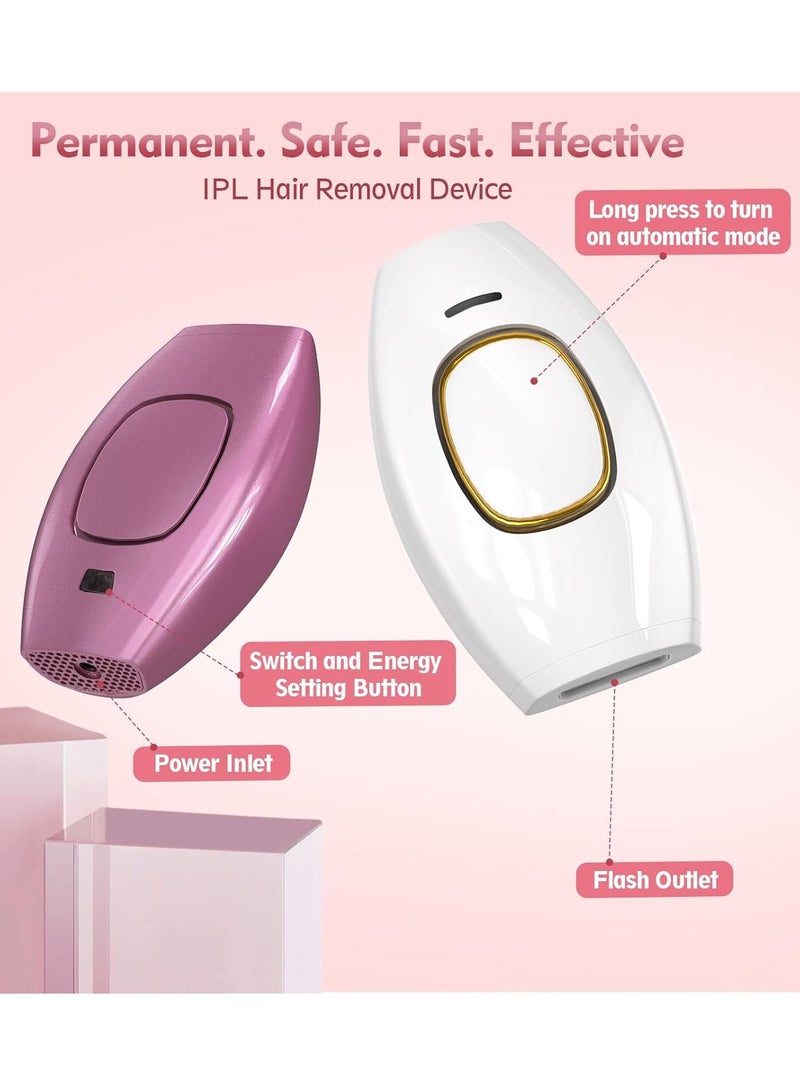 Digi Core جهاز إزالة الشعر بالليزر IPL للنساء والرجال، 500000 ومضة، جهاز إزالة الشعر الدائم للاستخدام المنزلي، تقنية الضوء غير المؤلمة للوجه والذراعين والساقين والجسم، نظام إزالة الشعر الآمن باللون الوردي - Image 5