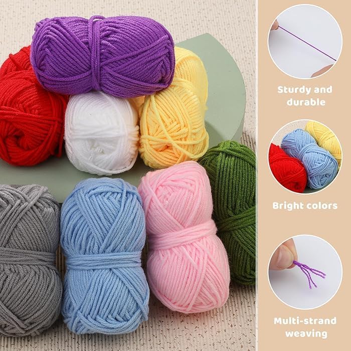 GEMSY طقم إبر كروشيه مكون من 108 قطعة متميزة للبالغين - مجموعة كروشيه كاملة لصنع الأشياء بنفسك مع خيوط، خطاطيف، إبر، أدوات، ملحقات وحقيبة تخزين - مجموعة كروشيه مثالية للمبتدئين لمشاريع الحرف، البطانيات والسترات (حقيبة بلون عشوائي) - Image 4