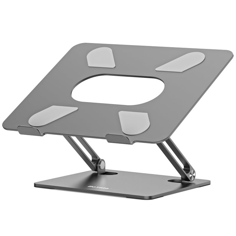 BoYata Laptop Stand, Laptop Holder, Multi-Angle Stand with Heat-Vent, Adjustable Notebook Stand for Laptop up to 17 inches, Compatible for MacBook Pro/Air, Surface Laptop, and so on (Space Gray) - Image 1