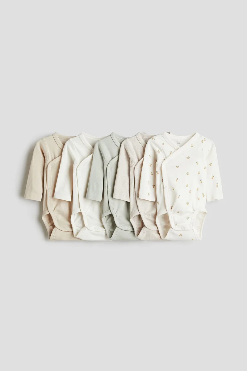 H&M 5-pack wrapover bodysuits