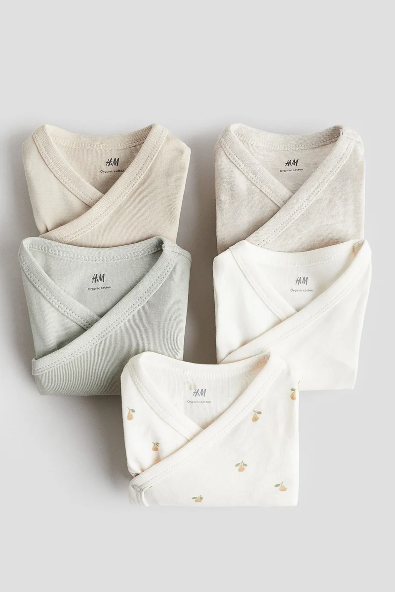H&M 5-pack wrapover bodysuits
