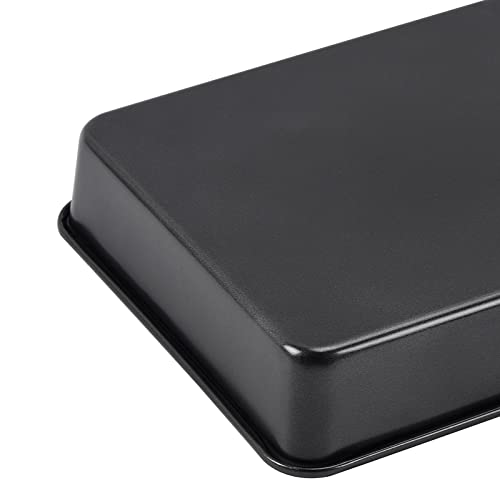 CAMOFOXIN Nonstick Roasting Pan, Deep Baking Pan Set, Large Cake Pan Sets for Oven, 3-Piece Brownie Pan （Black） - Image 4