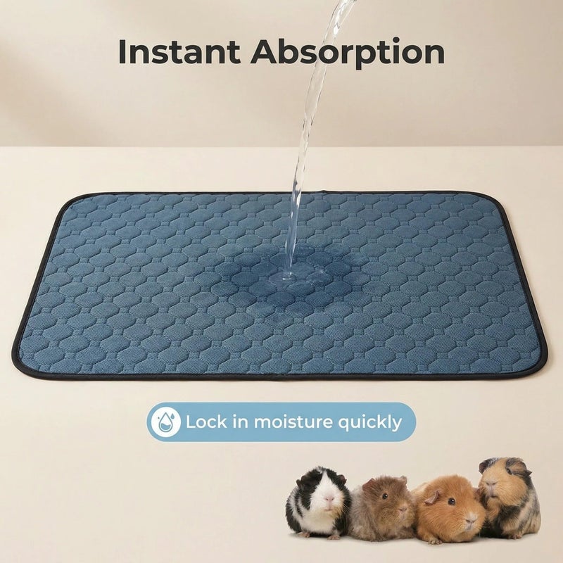 pequano 2 pcs Guinea Pig Cage Liners - Washable Guinea Pig Pee Pads, Waterproof Reusable & Anti Slip Guinea Pig Bedding Fast and Super Absorbent Pee Pad for Small Animals Rabbit Hamster Rat - Image 5