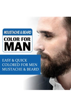 East Moon Men's Black Beard Dye, Mustache & Beard Dye For Men, Black Hair Dye for Gray Hair Coverage, 3 in 1 Hair Dye Shampoo, Quick & Easy to Use at Home, Long Lasting Beard Color for Men 100ML (Black)  - Image 5