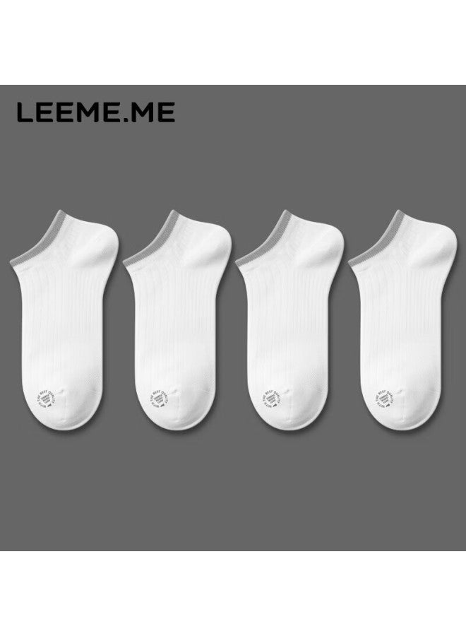 Leeme.me Li Mi جوارب رجالية، جوارب رجالية مضادة للروائح للربيع والصيف، جوارب قصيرة متباينة الألوان، جوارب قارب برباط عريض للرجال - Image 1