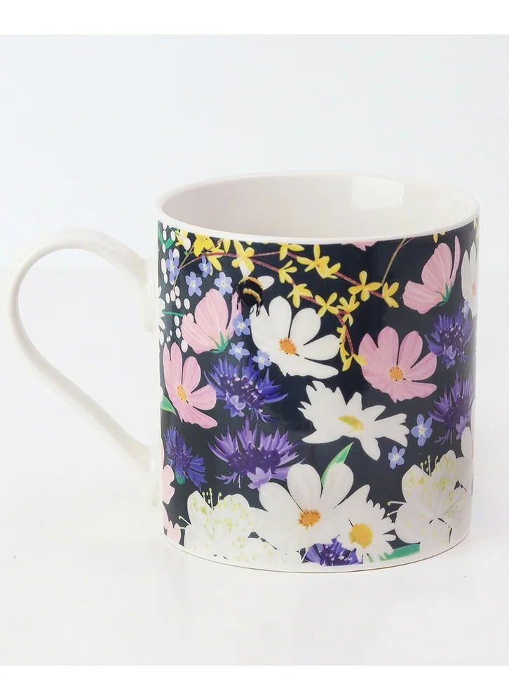 Belly Button Meadow Daisies Ceramic Mug – 12oz Floral Coffee Cup with Daisy Print, Perfect Tea Mug for Home & Office