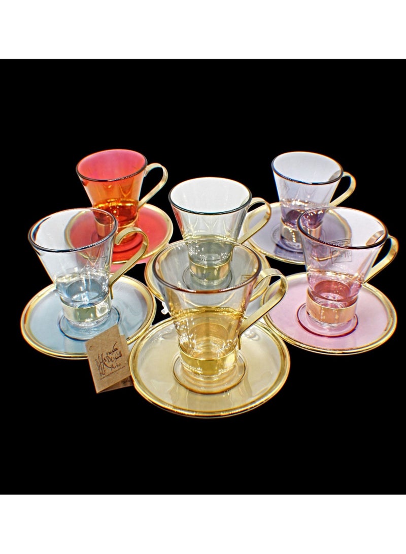 KuduArts Tea cups with saucer glass 6 pieces - Image 2