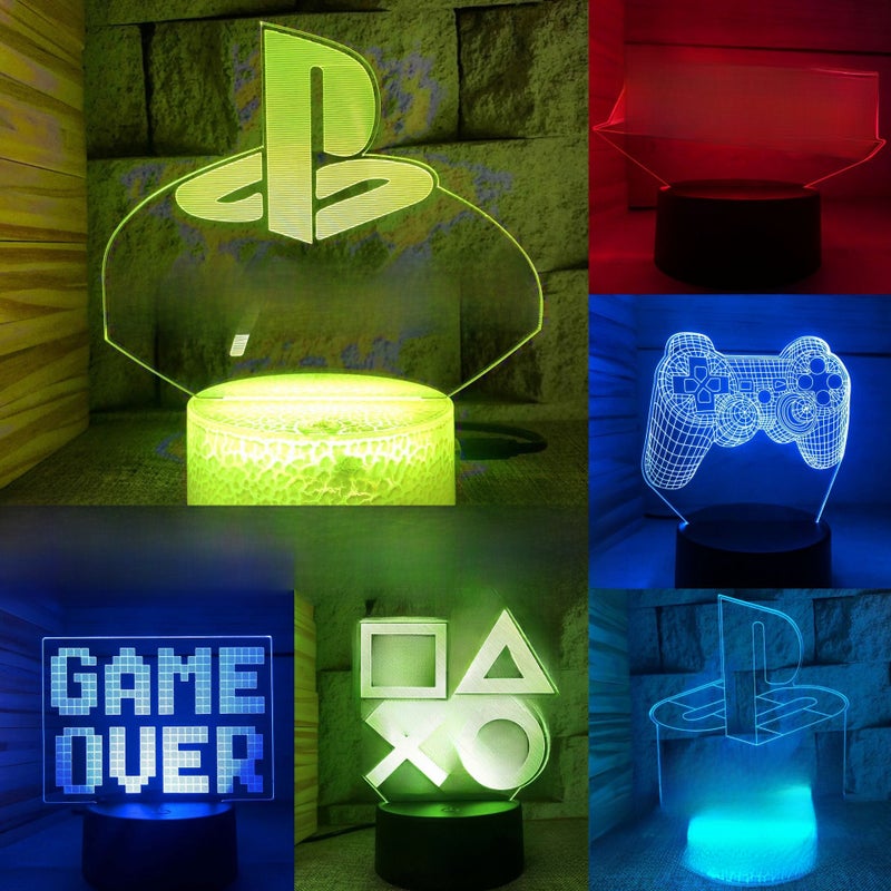 3D Gaming Controller Headset Night Light Creative USB Lamp Gift Single acrylic light board