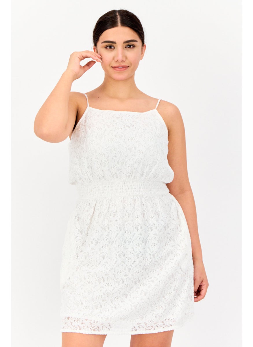 ONLY Women Textured Mini Dress, White  - Image 1