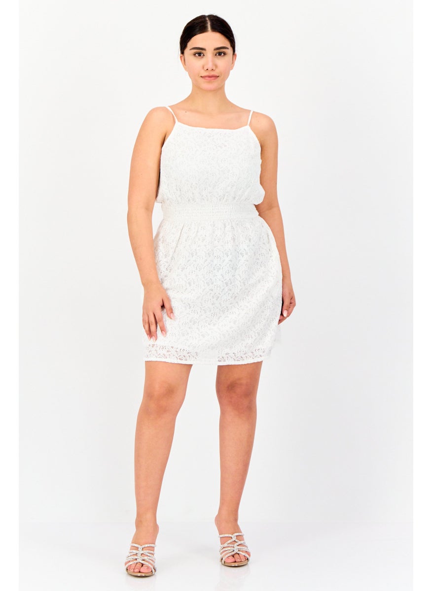ONLY Women Textured Mini Dress, White  - Image 4