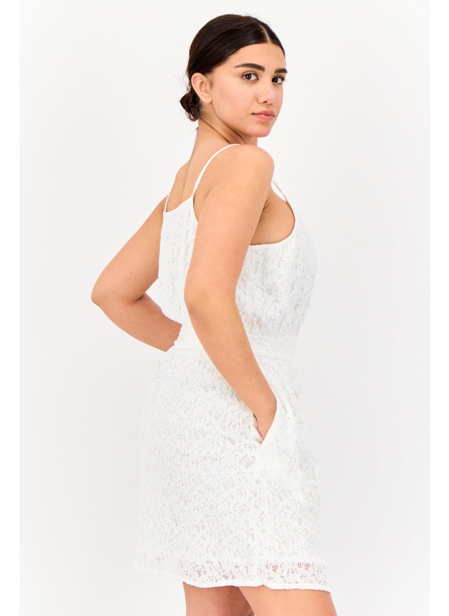 ONLY Women Textured Mini Dress, White  - Image 2