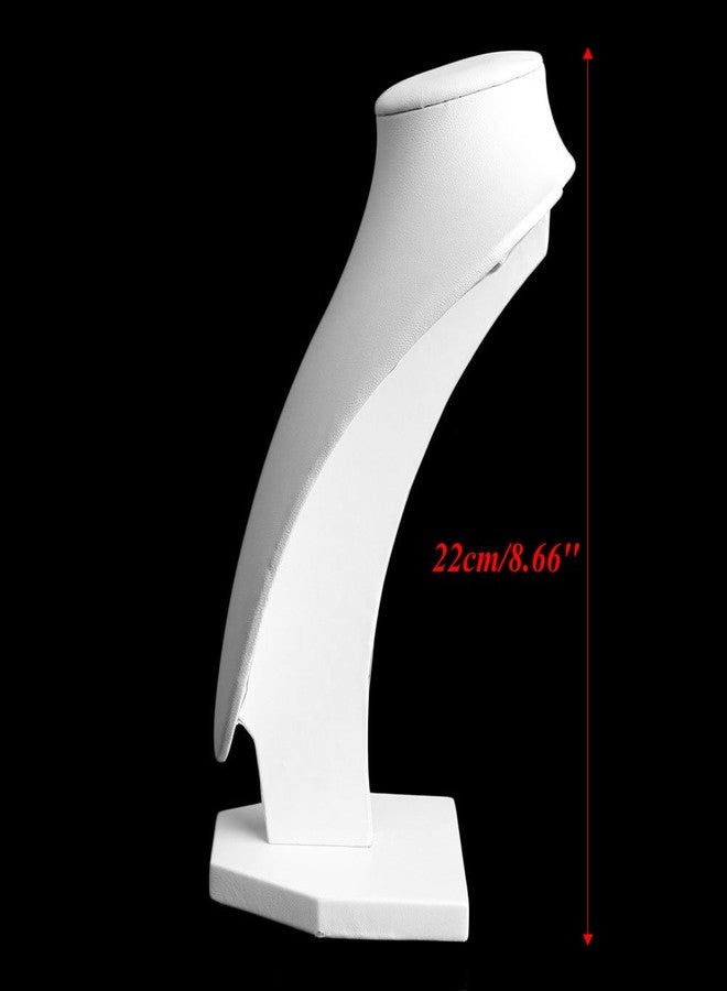 KODASW Necklace Earring Display Stand - White Faux Leather - Modern Table Top Jewelry Stand for Home - Image 5