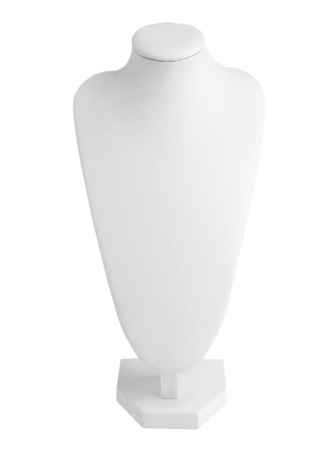 KODASW Necklace Earring Display Stand - White Faux Leather - Modern Table Top Jewelry Stand for Home - Image 1