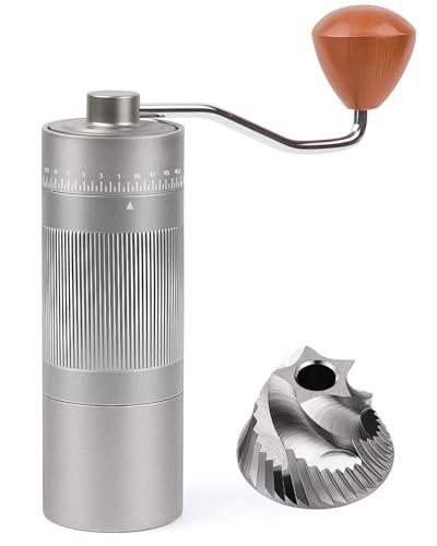 Rsoilch Manual Coffee Grinder with Stainless Steel Burr - 22g Capacity Handheld Mill for Espresso, with 55 Adjustable Settings & Quiet -Extra Fine - Portable Coffee Bean Grinder for Home use - Image 1