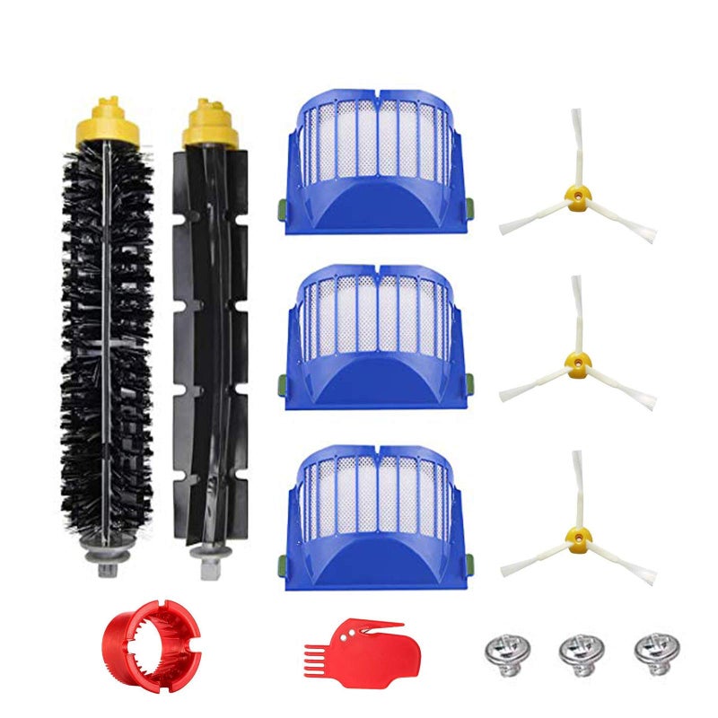 DLD Accessory for Irobot Roomba 600 610 620 650 Series Vacuum Cleaner Replacement Part Kit - Includes 3 Pack Filter, Side Brush, and 1 Pack Bristle Brush - Image 1