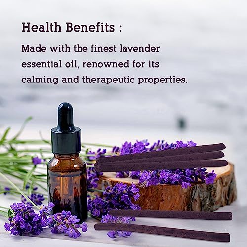 Hari Darshan Lavender Dhoop Sticks | Bambooless Organic Batti with Holder | Natural Long Lasting Fragrance | Ideal for Pooja Meditation Home Aroma Incense | Pack of 3-125g Each - Image 4