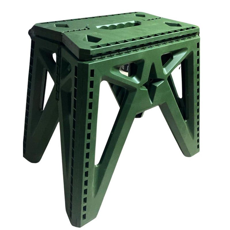 Big Size Plastic Folding Stool Lightweight Portable Durable Foldable Foot Stool For Bathroom Kitchen Garden Living Room Outdoor Indoor Use Compact Space Saving Chair, Travel Friendly- Random Color - Image 1
