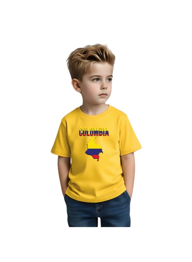 Colombia Kids Boys Tshirt - Round Neck Short Sleeve Cotton T-Shirt - Perfect for Young Colombian Explorer - Great Gift for Traveler - Image 3