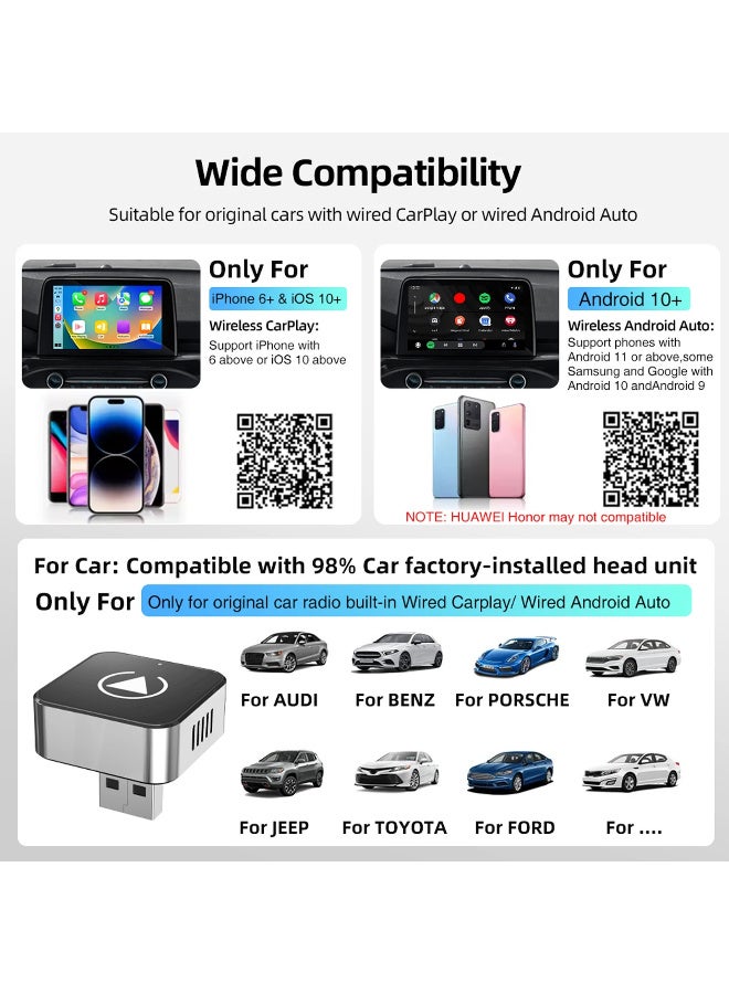 2 in 1 Wireless CarPlay Wired to Wireless Android Auto Plug and Play for Original Car Radio Wired CarPlay to Wireless Mini AI Box - Image 5