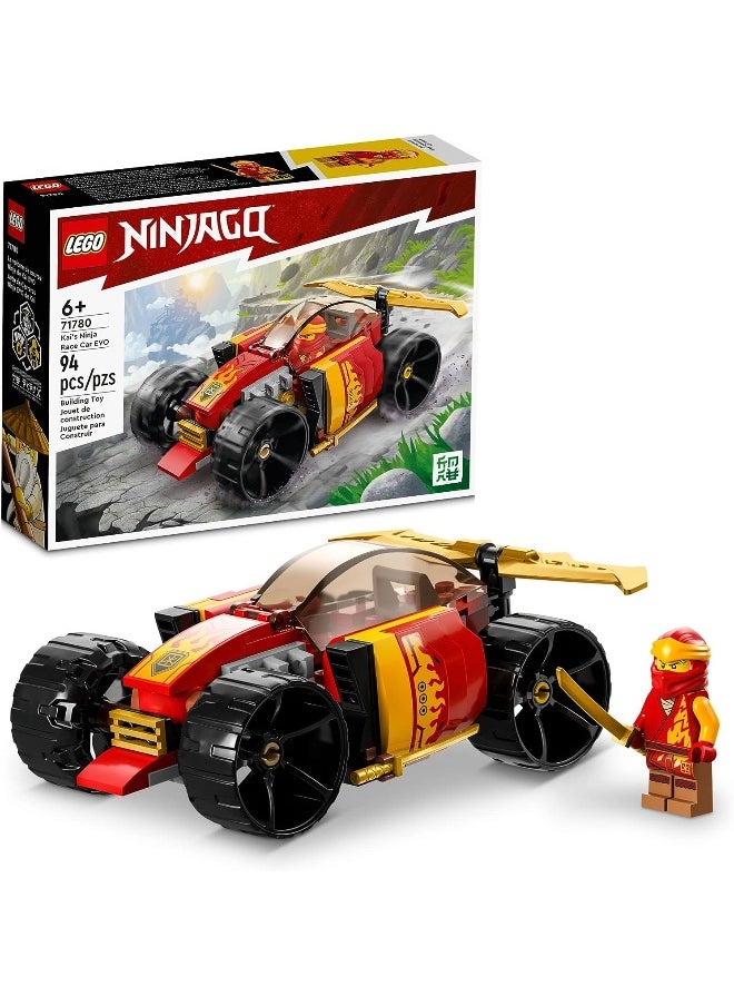 LEGO مجموعة بناء سيارة سباق كاي نينجا من ليجو نينجاجو إيفو 71780، 20 قطعة، يمكن للأطفال بناء مركبة للطرق الوعرة وسيارة سباق، مجسم نينجا صغير مع سيوف لعبة، فكرة هدية للأولاد والبنات من سن 6 سنوات فما فوق  - Image 2