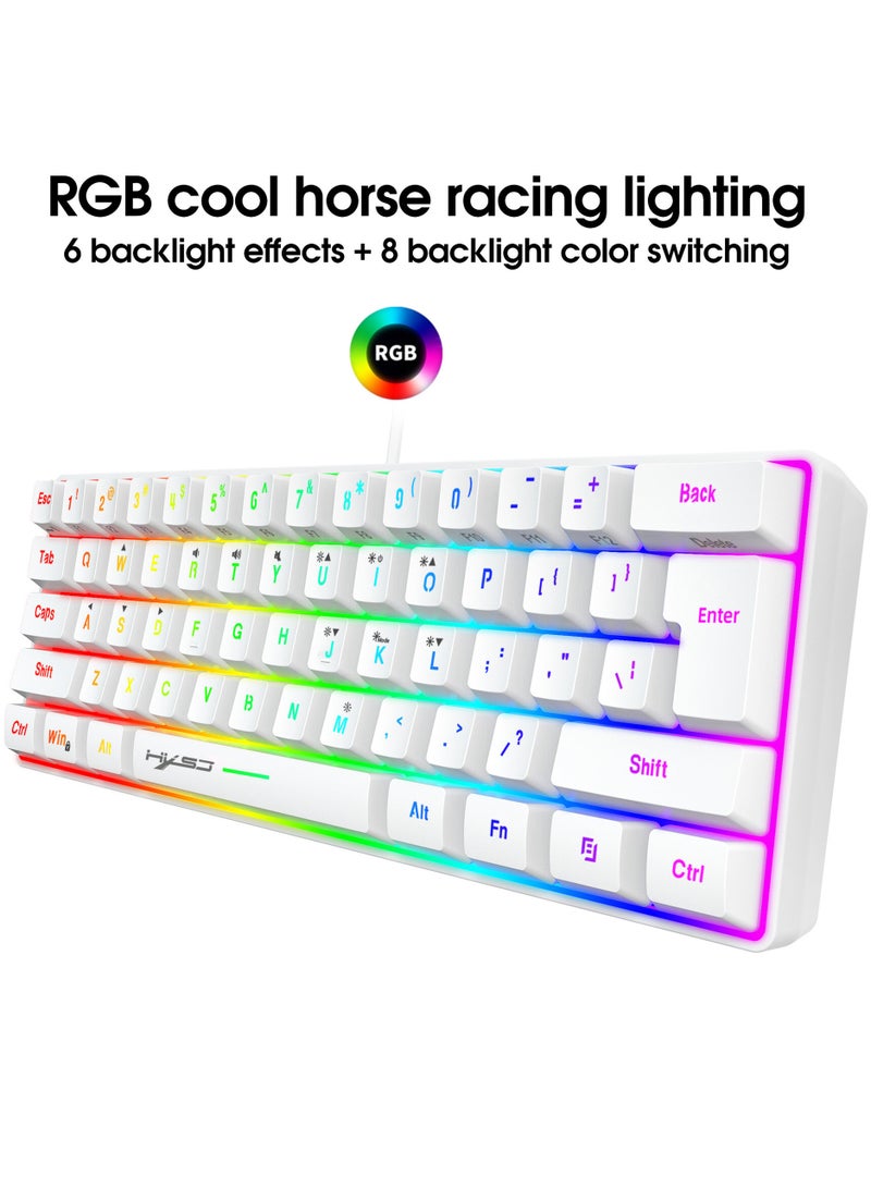 60% Wired Gaming Keyboard, RGB Backlit Ultra-Compact Mini Keyboard, Waterproof Small Compact 61 Keys Keyboard for PC/Mac Gamer, Typist, Travel, Easy to Carry on Business Trip - Image 2