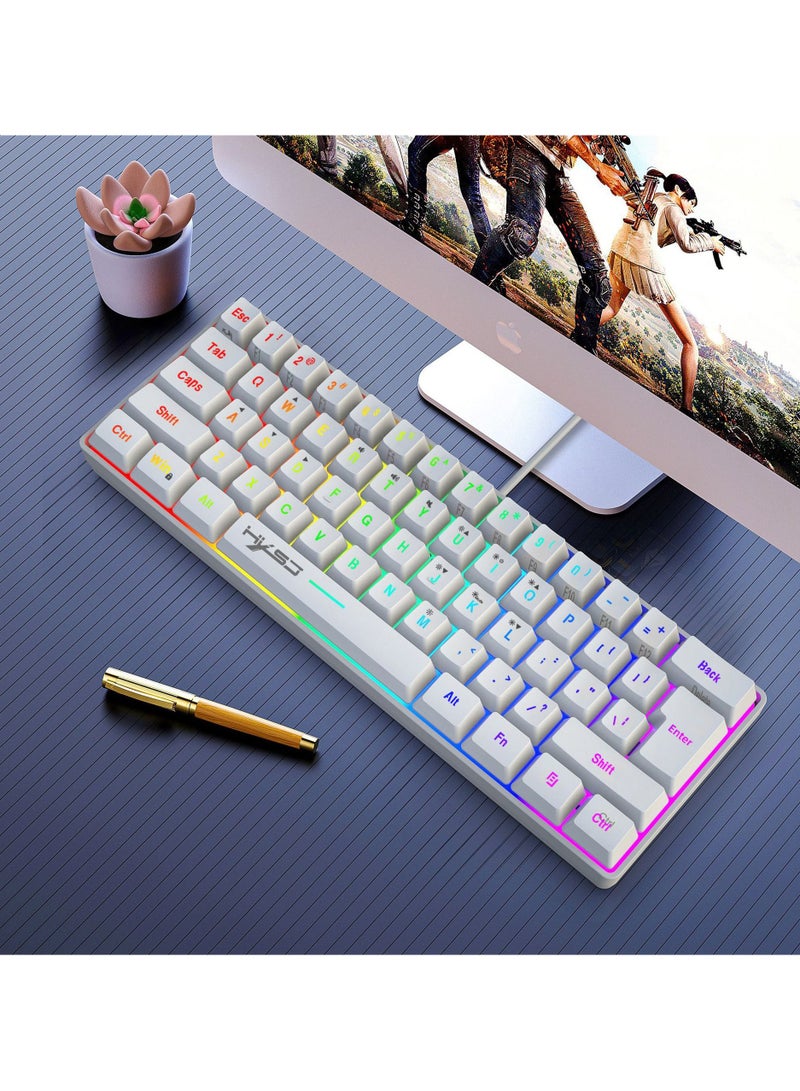 60% Wired Gaming Keyboard, RGB Backlit Ultra-Compact Mini Keyboard, Waterproof Small Compact 61 Keys Keyboard for PC/Mac Gamer, Typist, Travel, Easy to Carry on Business Trip - Image 4