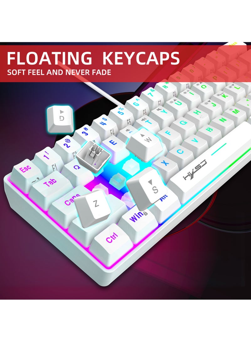 60% Wired Gaming Keyboard, RGB Backlit Ultra-Compact Mini Keyboard, Waterproof Small Compact 61 Keys Keyboard for PC/Mac Gamer, Typist, Travel, Easy to Carry on Business Trip - Image 5
