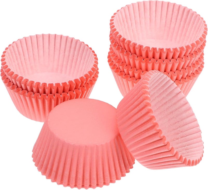 200pcs Pink Cupcake Liners Paper Muffin Wrappers Greaseproof Baking Cups Food Safe for Party Wedding Baking Supplies - Image 1