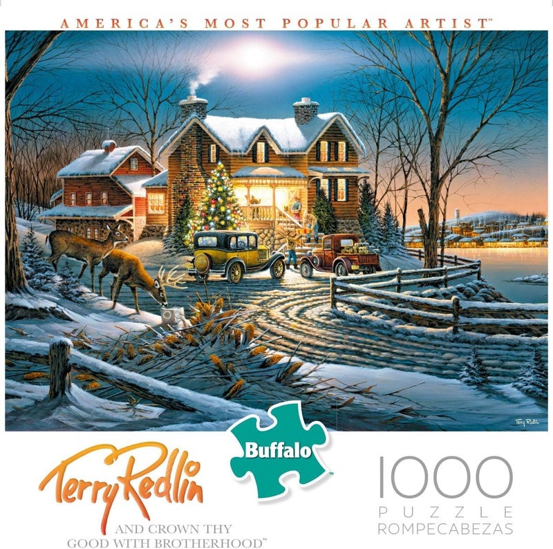 Buffalo Games â€“ Terry Redlin - and Crown They Good in Brotherhood - 1000 Piece Christmas Jigsaw Puzzle - Festive Holiday Puzzle for Adults â€“ Precision-Cut Pieces and Hours of Fun - Image 3