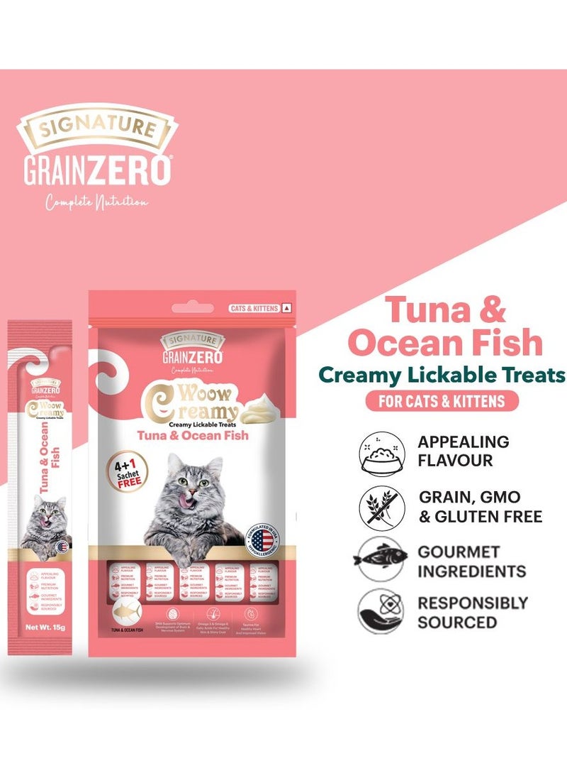 Grain Zero Creamy Lickable Cat Treats Ocean Fish 25 x 15g  - Image 3