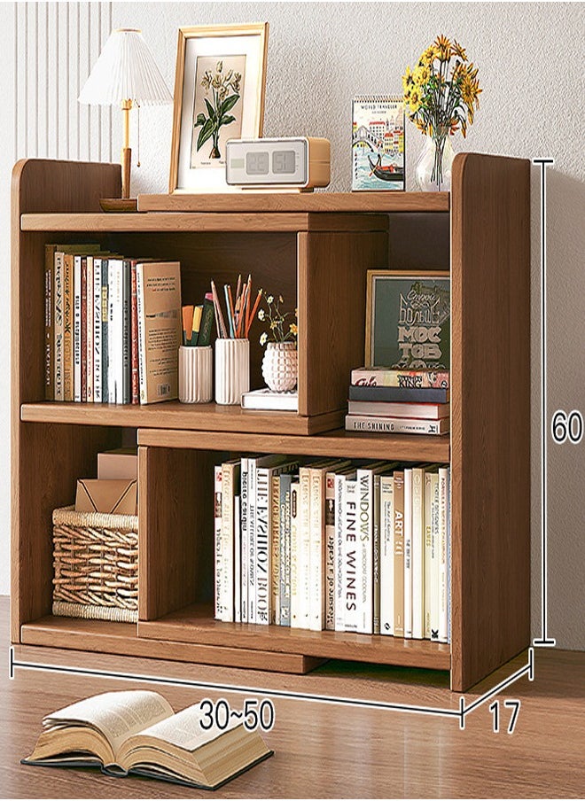 Two Layer Desktop Bookshelf Space Saving Storage Rack (80*17*60cm)