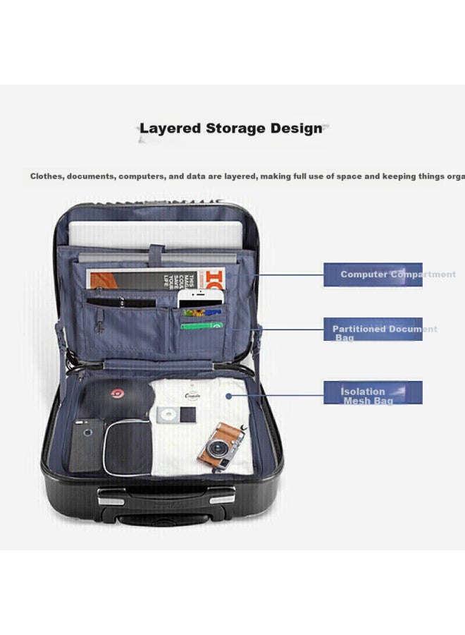 Summit Luggage Suitcase With Spinner Wheels, Small 16-inch Carry-on With Usb Port, Lightweight Pc338tcu Black - Image 2