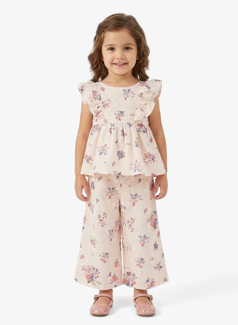 Ripples Girls Embroidered & Floral Printed Co-ord Sets