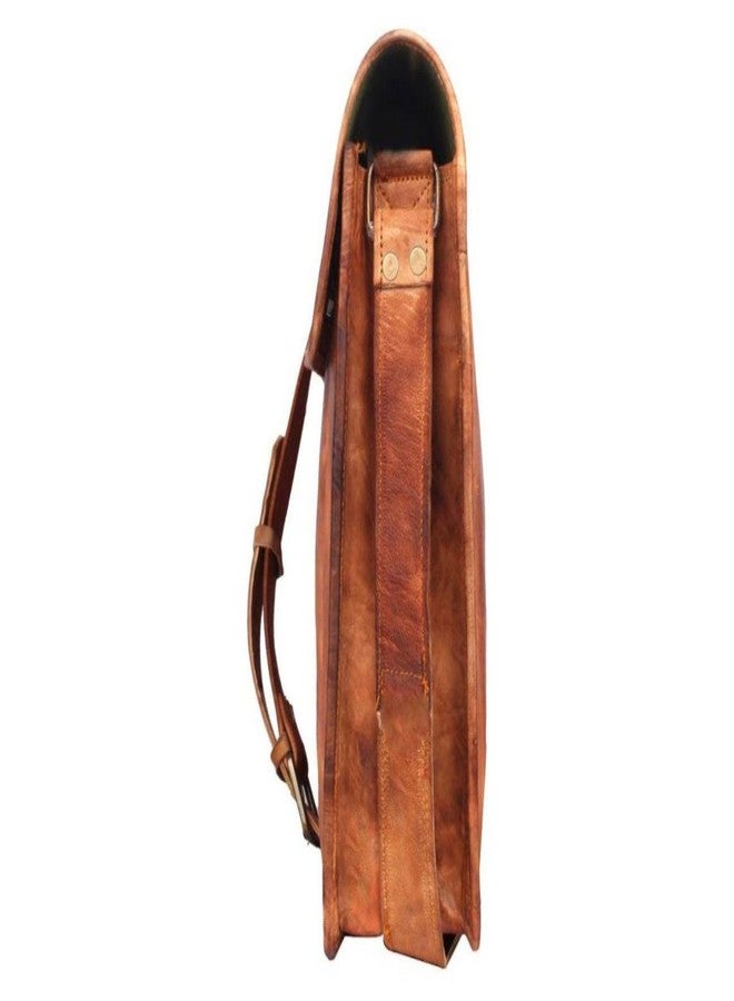 pranjals house genuine leather half flap 13 inch leather satchel messenger bag for boys & girls - Image 3