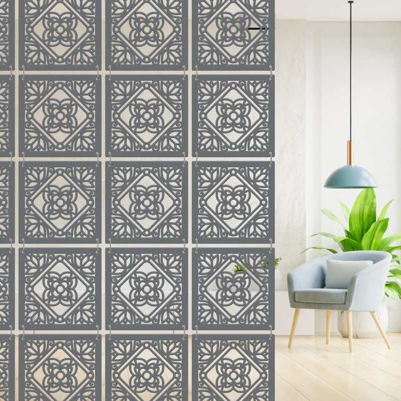 Olive Tree Olive Tree 12Pcs Hanging Room Divider Panel Modern Hanging Screen Partition for Home Decoration Living Room 115 x 115 12 PanelsOTD5095  - Image 2