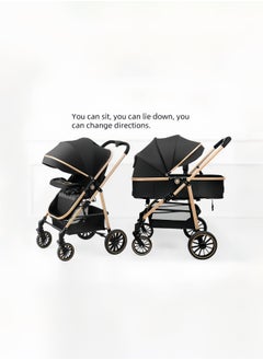 Generic High Landscape Lightweight 3 In 1 Pushchair Stroller Baby And Carseat Luxury Foldable Baby Stroller Pram 3 In 1 With Car Seat  - Image 2
