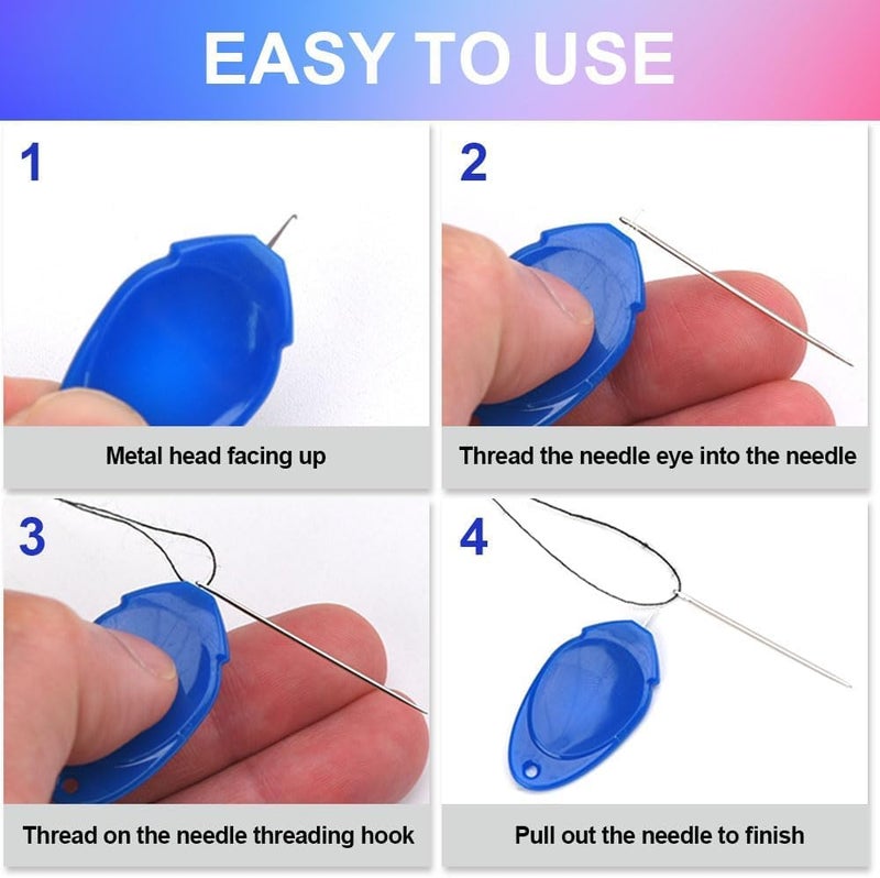 RIANZ Sewing Machine Needle Threader, Sewing Needle Threader Handheld Sewing Tools, Machine Accessories, Embroidery Simple Needle Threader Tool for Beginners (Multi Color-Pack of 10) - Image 2