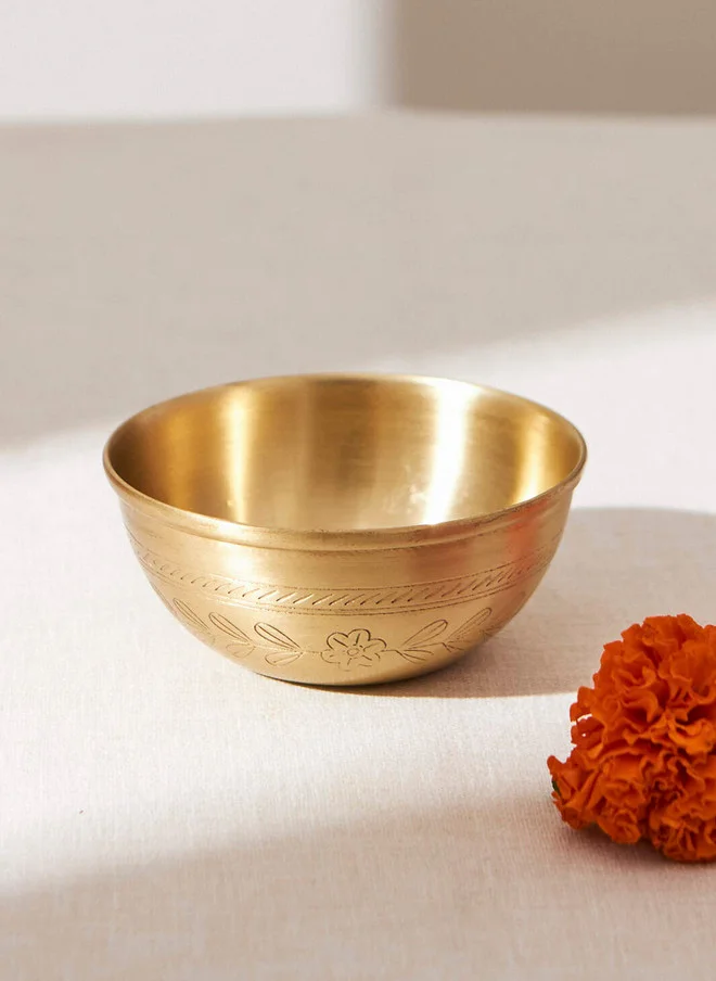 Chumbak Marigold Brass Bowl