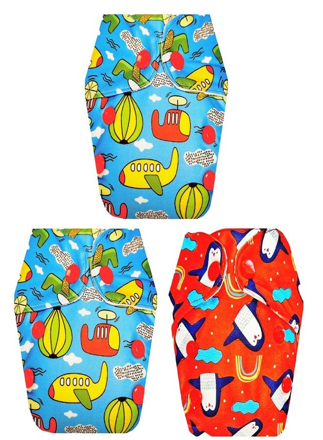 Dumbledo Premium Newborn Cloth Diaper with Integrated Insert (Pack of 3) | Snug Fit | Breathable | Quick Dry | Perfect for Indian Summers | 0 - 4 Months | Unisex Baby - Image 1