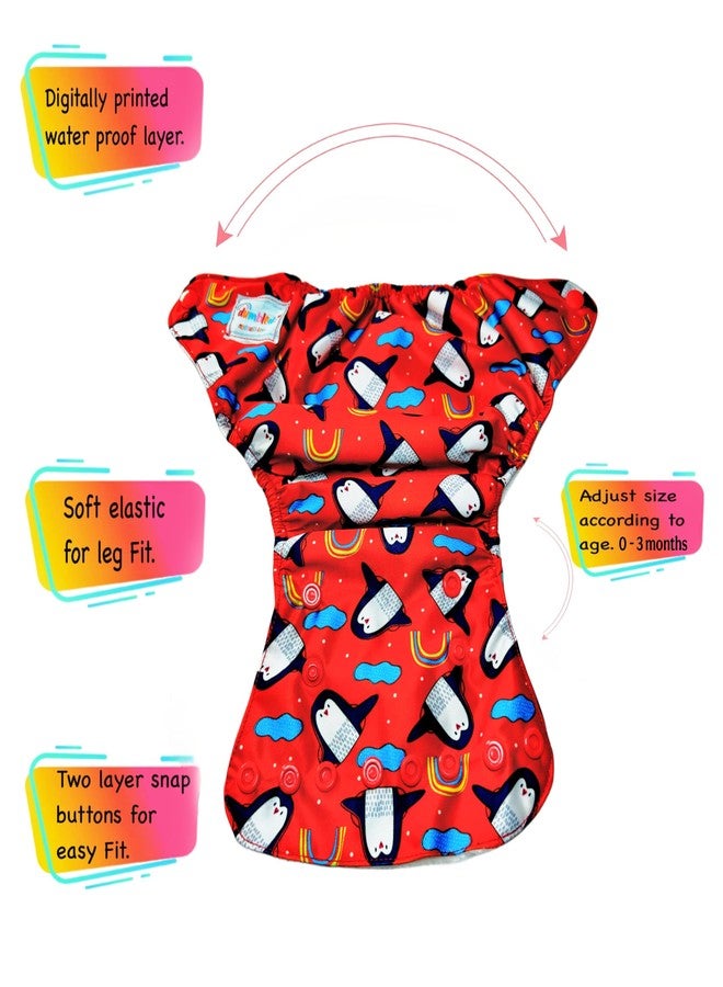 Dumbledo Premium Newborn Cloth Diaper with Integrated Insert (Pack of 3) | Snug Fit | Breathable | Quick Dry | Perfect for Indian Summers | 0 - 4 Months | Unisex Baby - Image 5