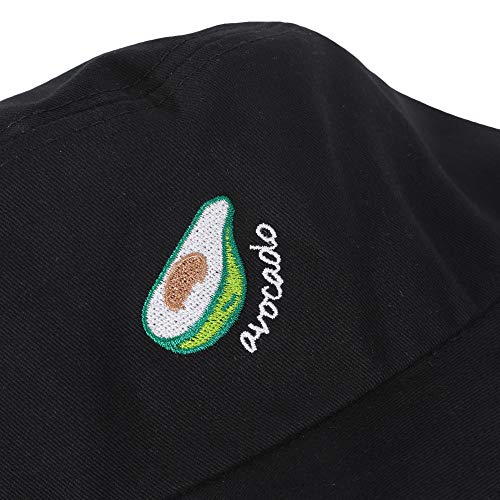 ZLYC Unisex Fashion Embroidered Bucket Hat Summer Fisherman Cap for Men Women Teens (Black Avocado) - Image 5